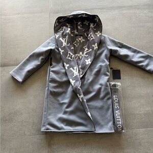 Louis Vuitton grey belted coat